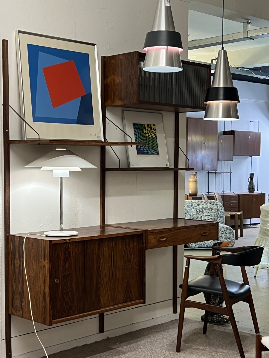 Scandinavian Wall Unit In Rosewood-photo-1