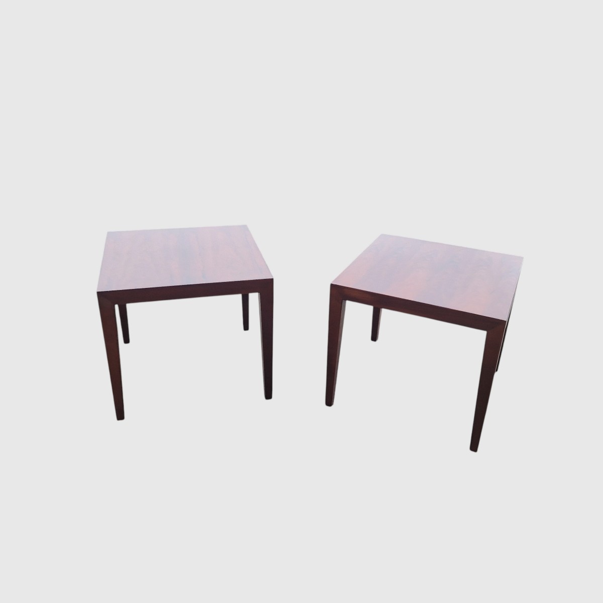 Paire de tables basses scandinaves, bouts de canapé, en palissandre de Rio, Severin Hansen-photo-3