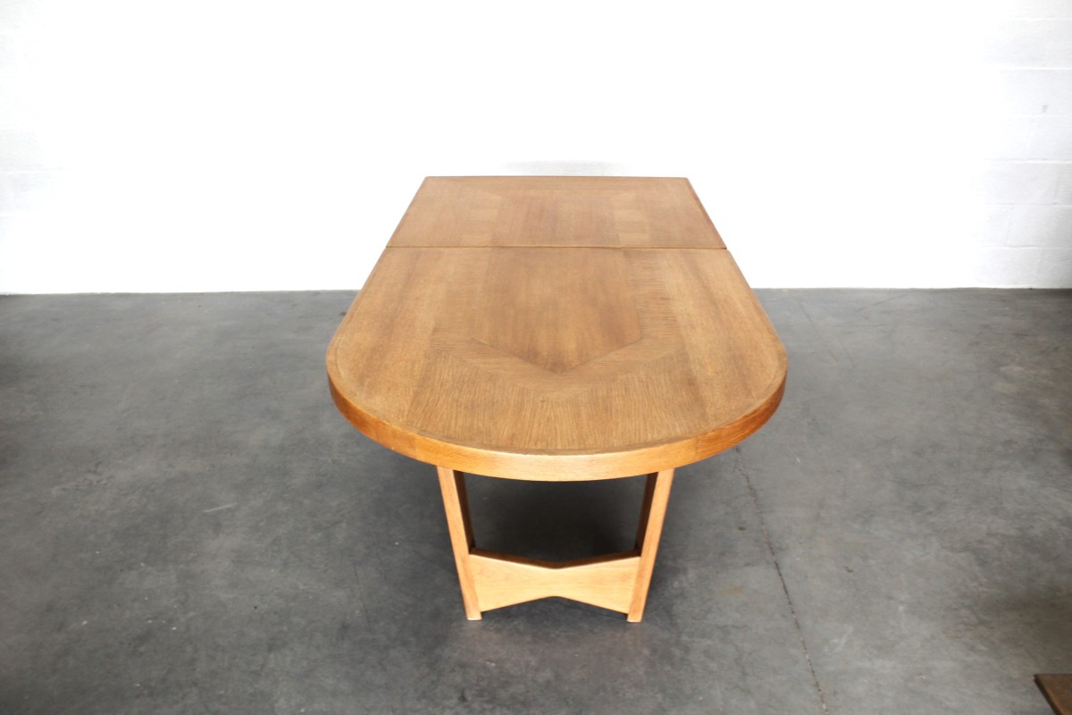 Vintage Light Oak Dining Table By Guillerme And Chambron-photo-3