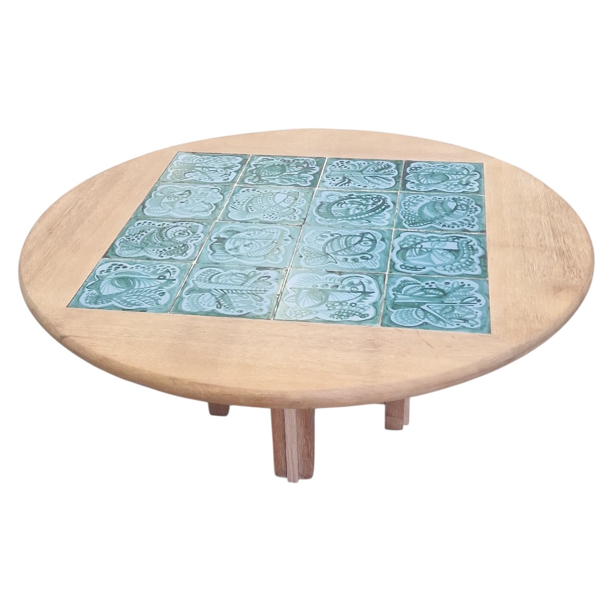 Coffee Table In Light Oak, Guillerme Et Chambron, Danikowski-photo-3