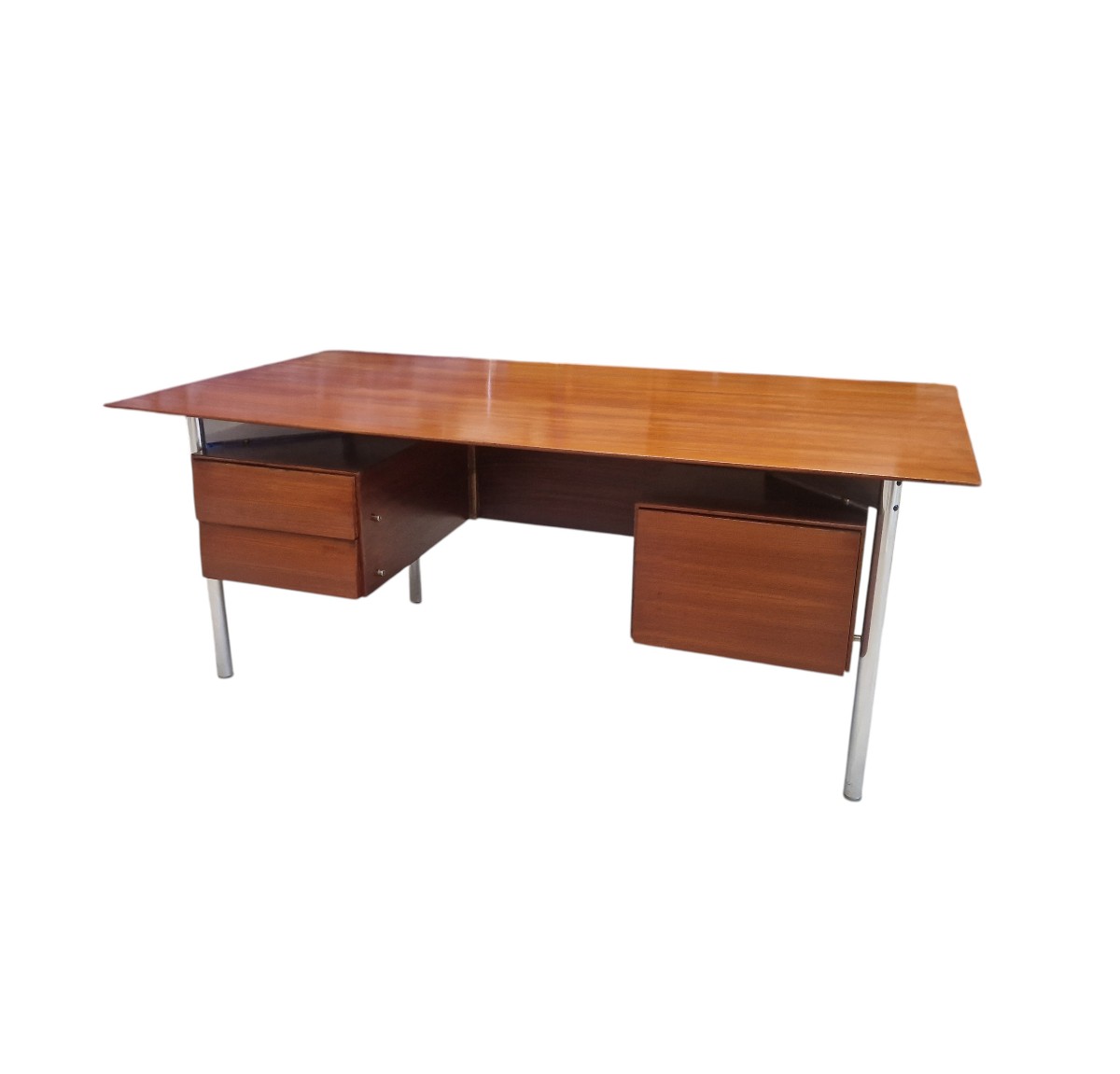 Large Teak Executive Desk Etienne Fermigier-photo-3