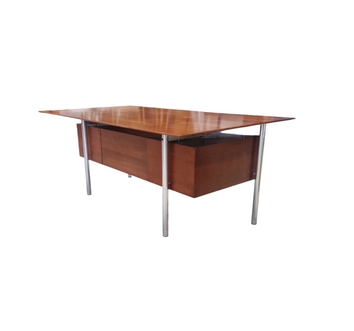 Large Teak Executive Desk Etienne Fermigier-photo-4