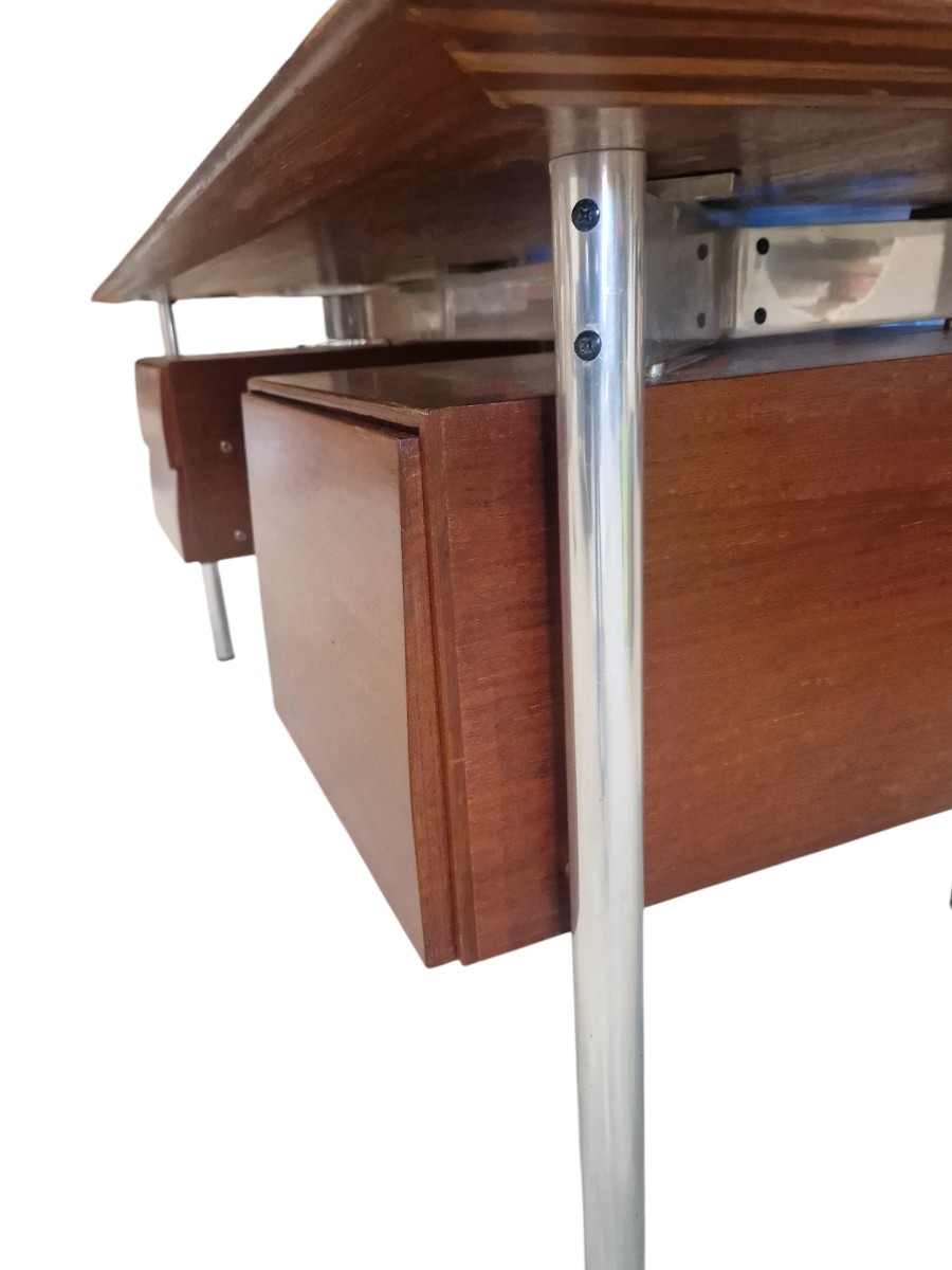 Large Teak Executive Desk Etienne Fermigier-photo-1