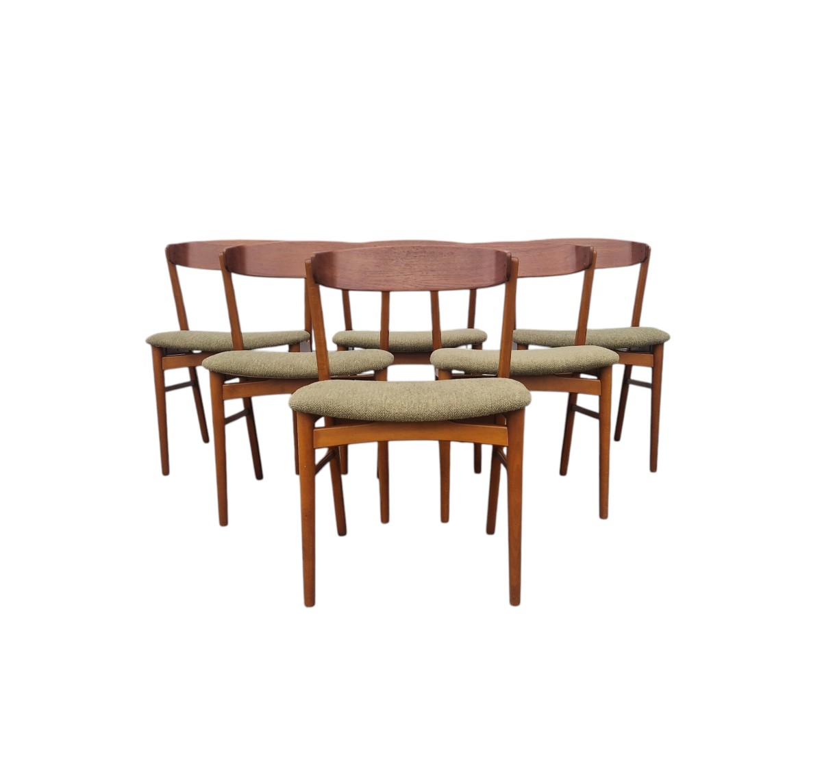 Set Of Six Danish Teak Chairs