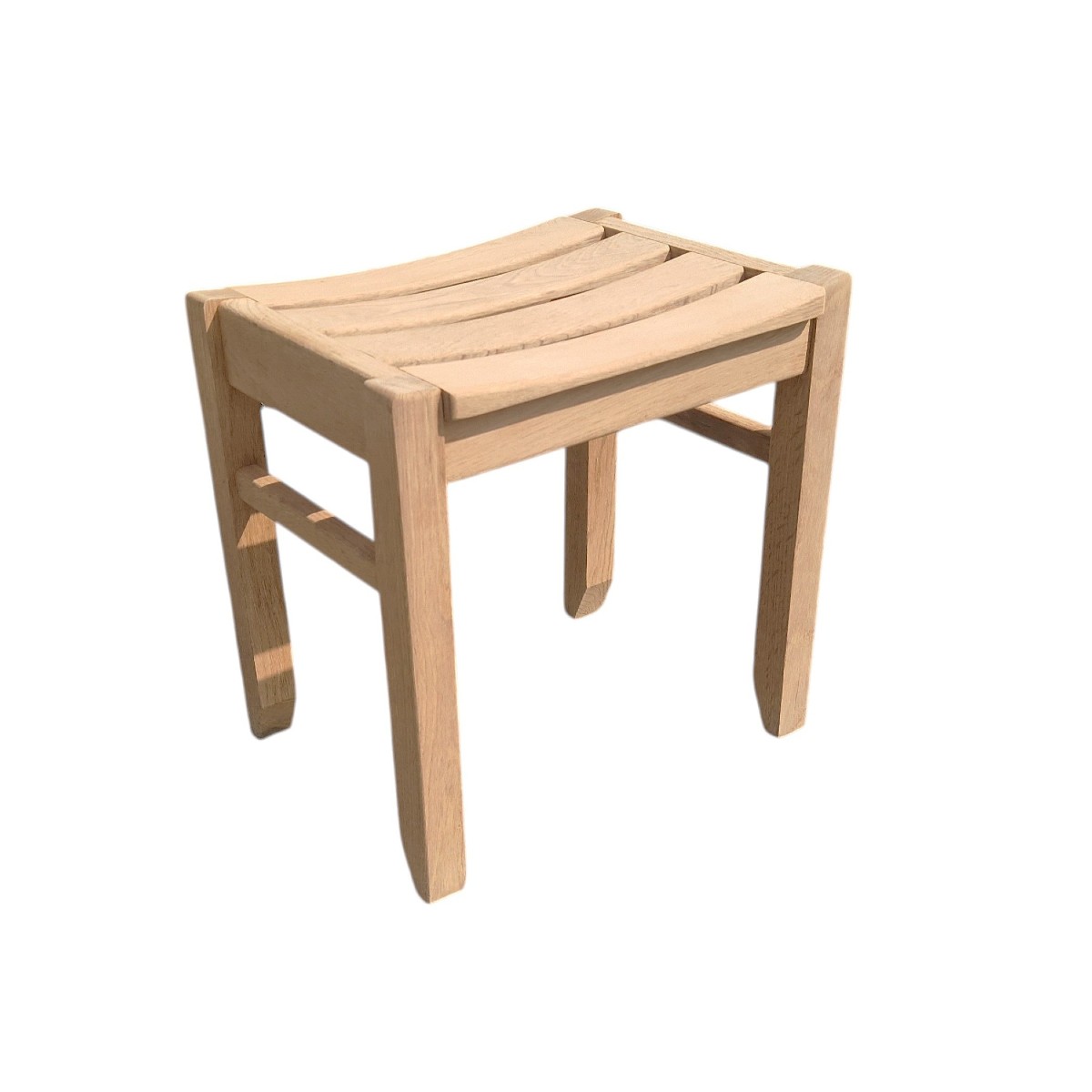 Vintage Solid Oak Stool Guillerme Et Chambron