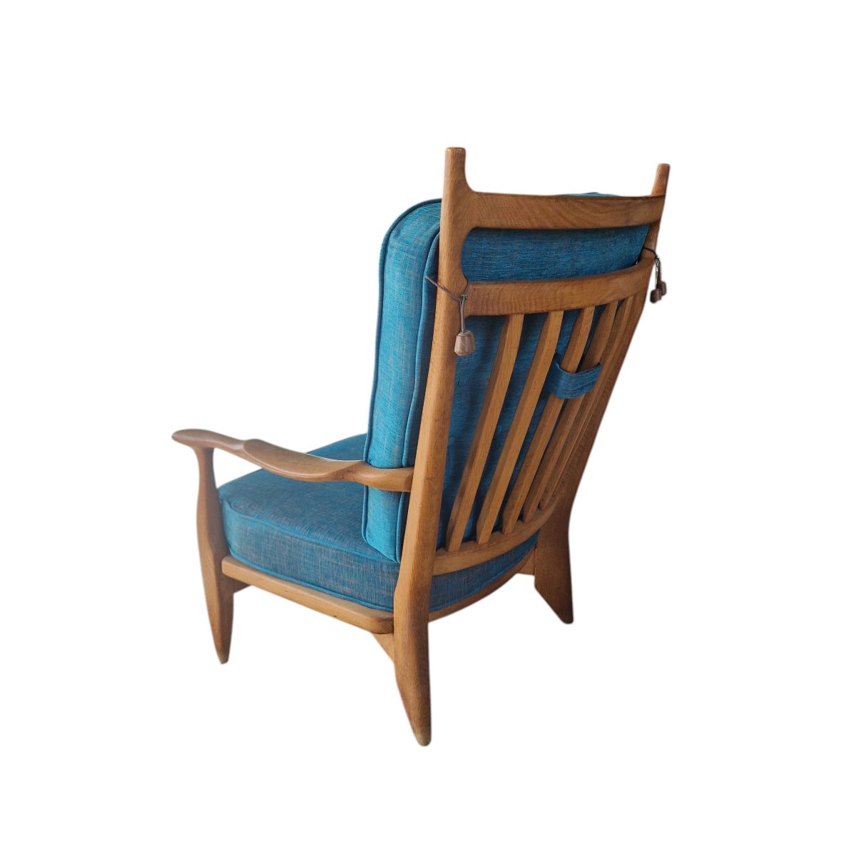 Large Armchair Made Of Solid Oak, Guillerme And Chambron-photo-2