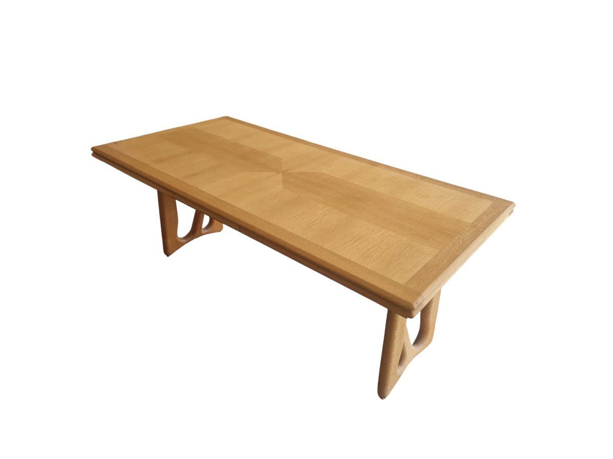 Large Italian-style Table In Light Oak, Guillerme And Chambron-photo-2