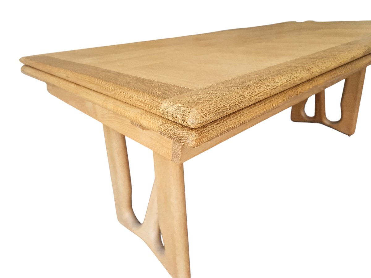 Large Italian-style Table In Light Oak, Guillerme And Chambron-photo-3