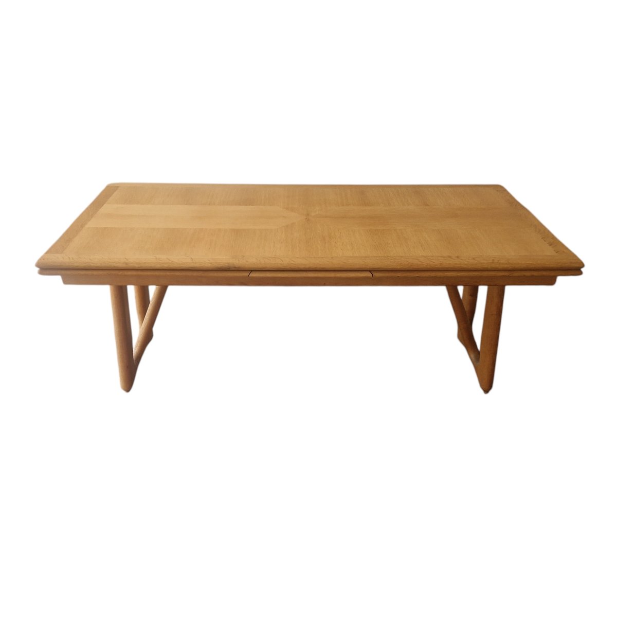 Large Italian-style Table In Light Oak, Guillerme And Chambron-photo-4