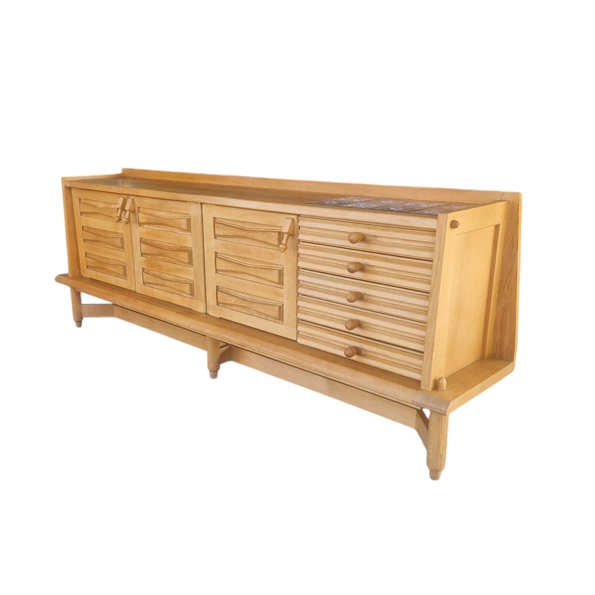 Enfilade vintage en chêne clair, Guillerme et Chambron