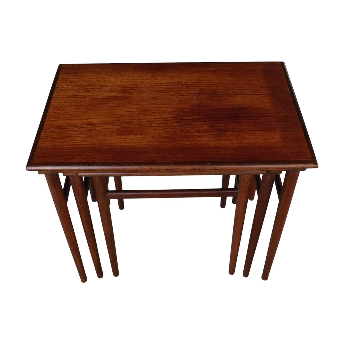 Set de 3 tables gigognes scandinaves en teck-photo-2