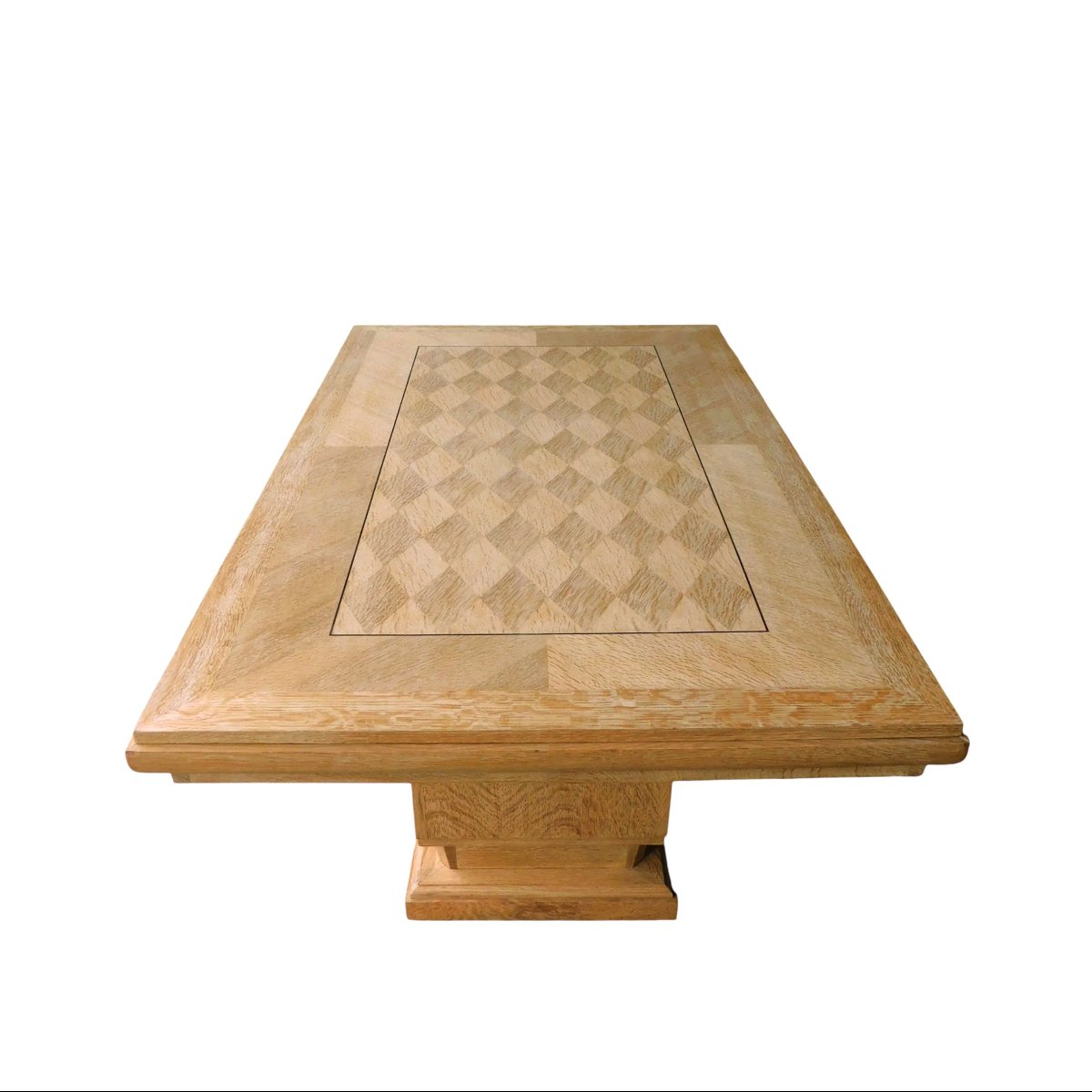 Vintage 40's Light Oak Dining Table-photo-3