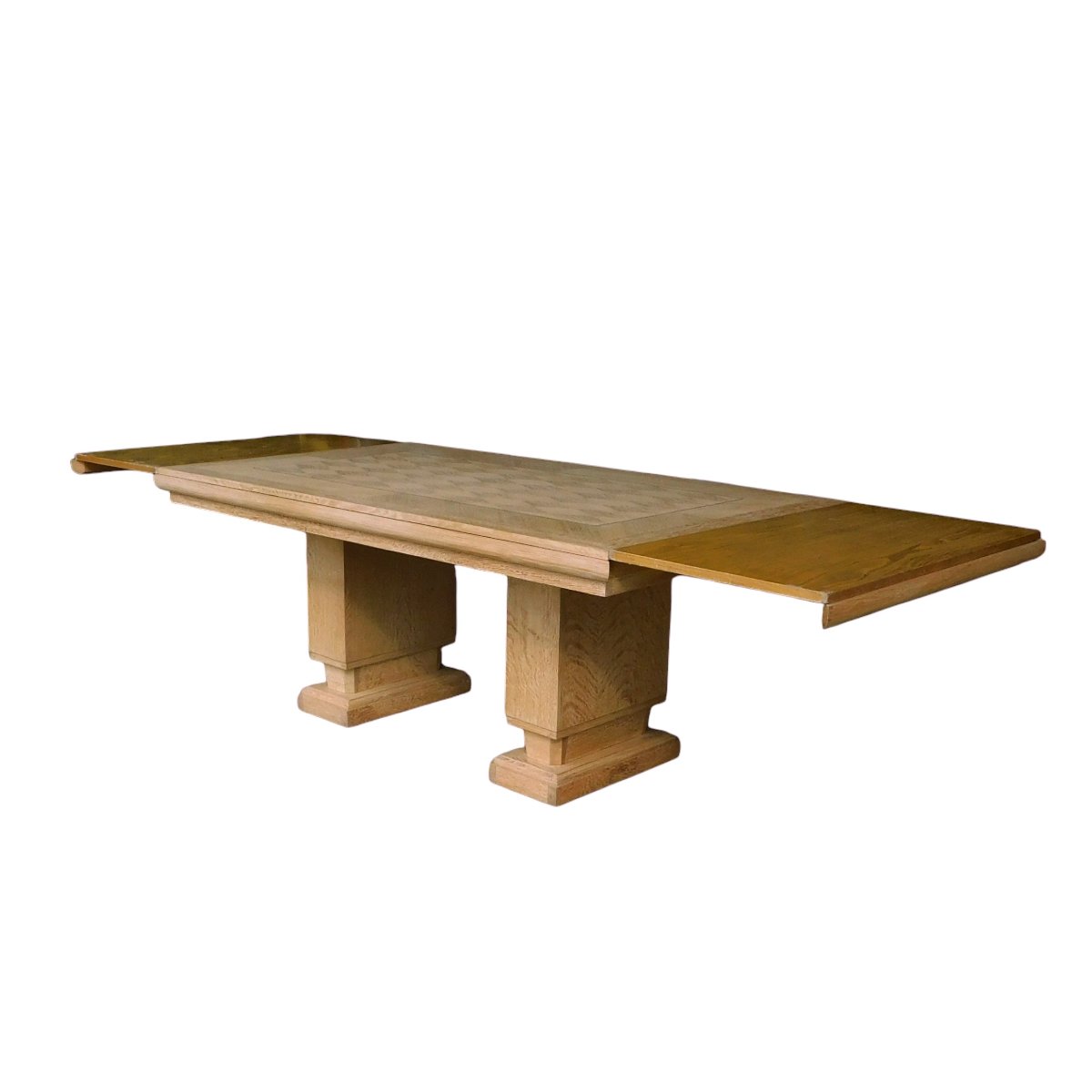 Vintage 40's Light Oak Dining Table-photo-2