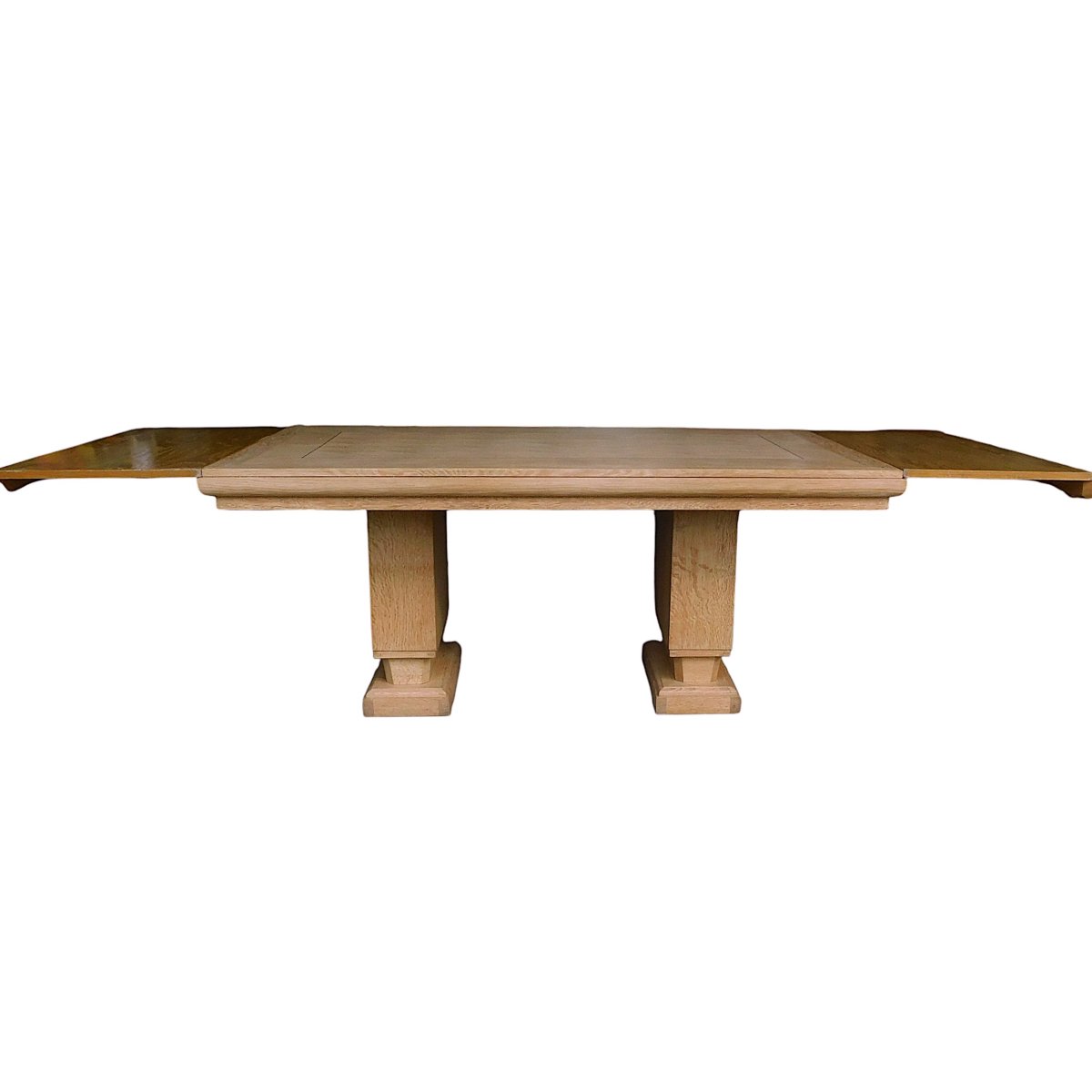 Vintage 40's Light Oak Dining Table-photo-3