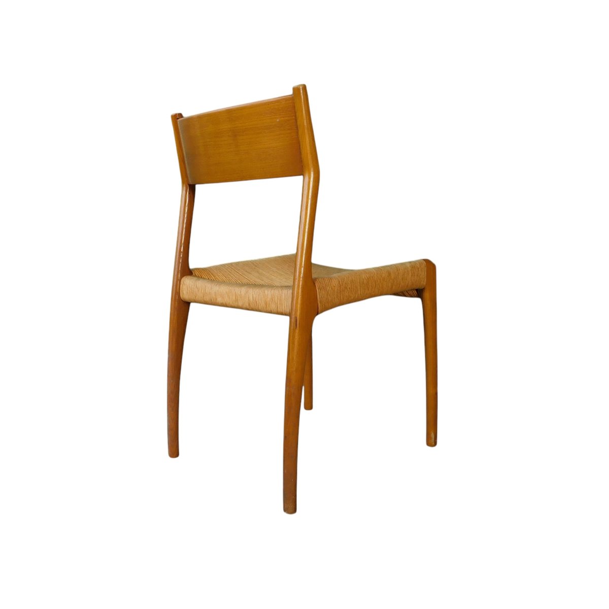 Set Of Six Vintage Scandinavian-style Chairs In Teak-photo-1