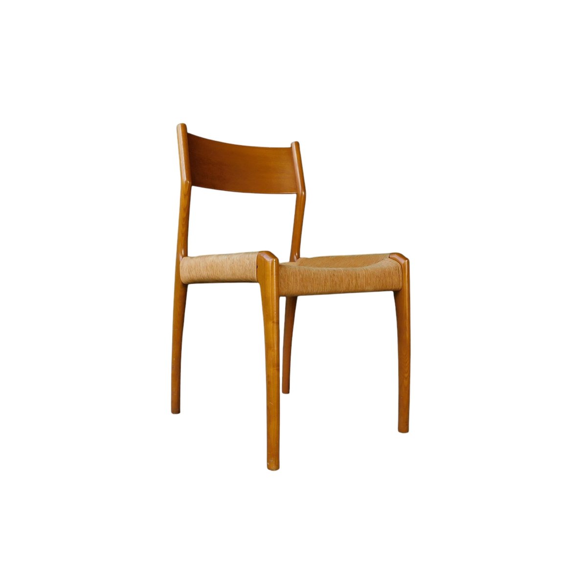 Set Of Six Vintage Scandinavian-style Chairs In Teak