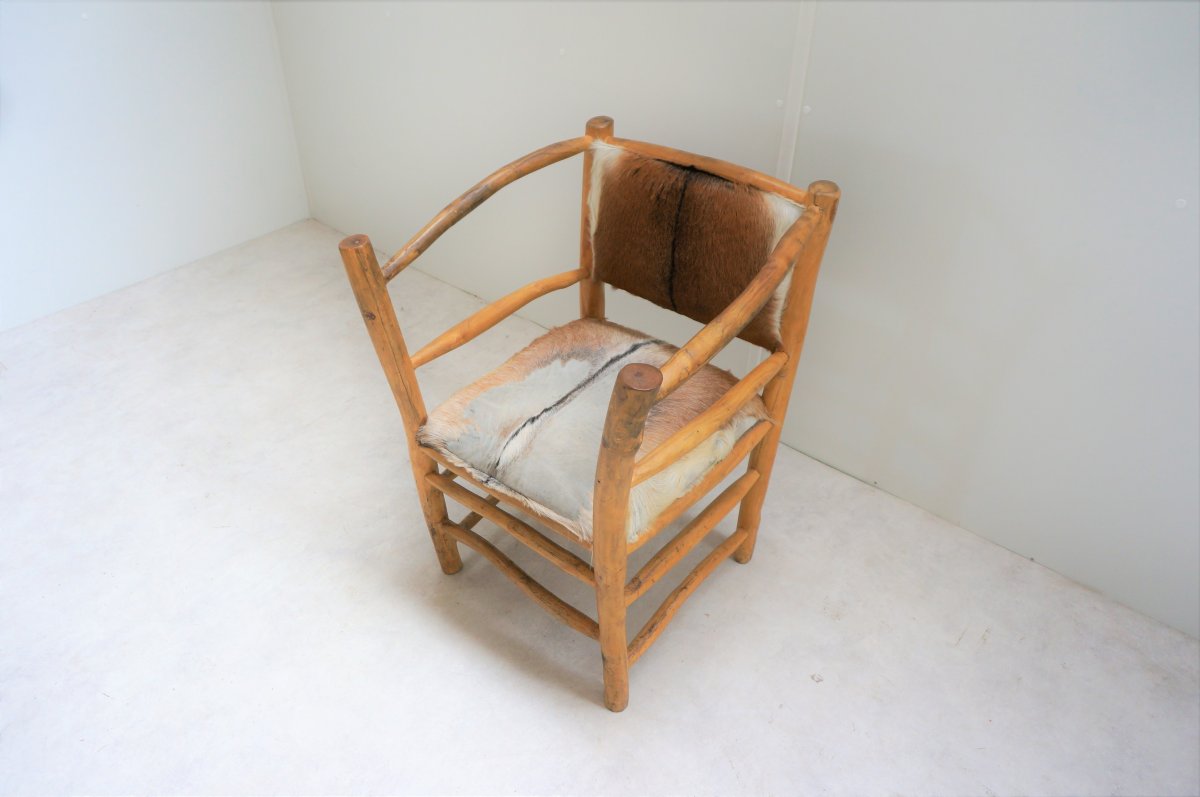 Fauteuil Brutaliste En Bois Naturel -photo-1