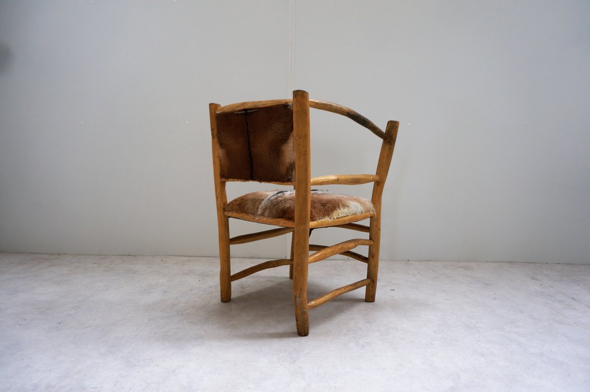 Fauteuil Brutaliste En Bois Naturel -photo-2