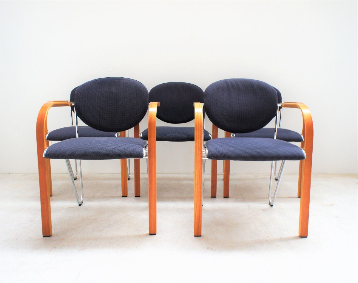 suite de 5 fauteuils de Salon Design-photo-4