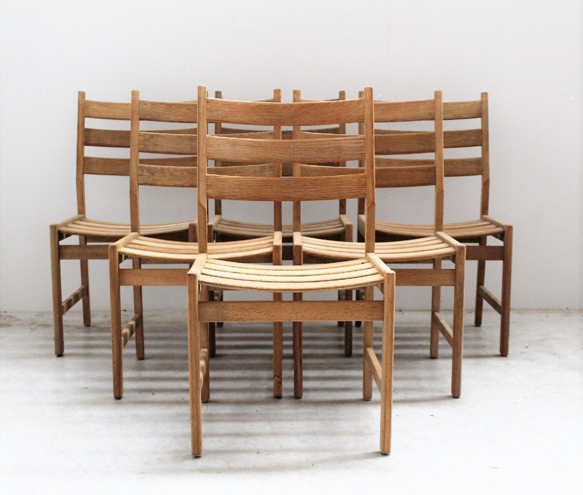 Série De Six Chaises Vintage Scandinaves En Chêne, Kurt Ostervig