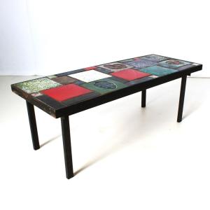 Vintage Africanist Ceramic Coffee Table