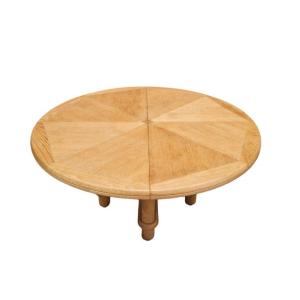 Very Large Round Table In Light Oak, Guillerme And Chambron