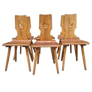 Series Of Six Vintage Brutalist Chairs, Torck Publisher