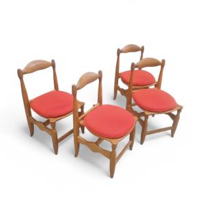 Série De 4 Chaises En Chêne Massif, Guillerme Et Chambron