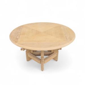 Ladislas System Pedestal Table In Light Oak, Guillerme Et Chambron