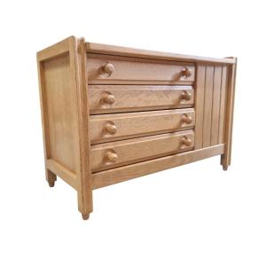 Commode vintage en chêne clair, Guillerme et Chambron