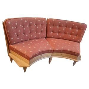 Vintage Light Oak Bench, Guillerme Et Chambron