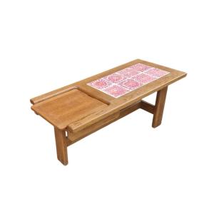 Solid Oak Coffee Table, Guillerme Et Chambron