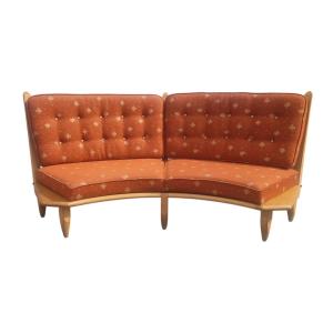 canapé cintré en chêne clair, Guillerme et Chambron