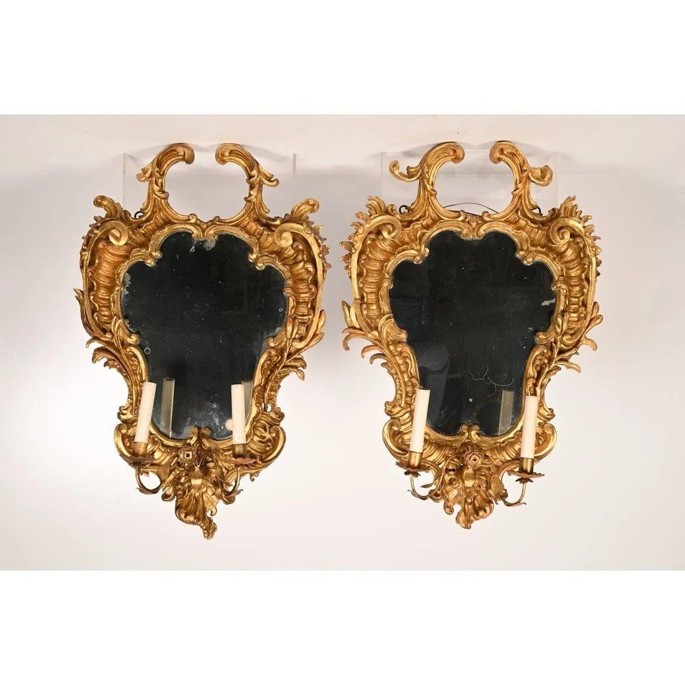 Suite De 4 Appliques à Deux Bras De Lumière XVIIIème-photo-3
