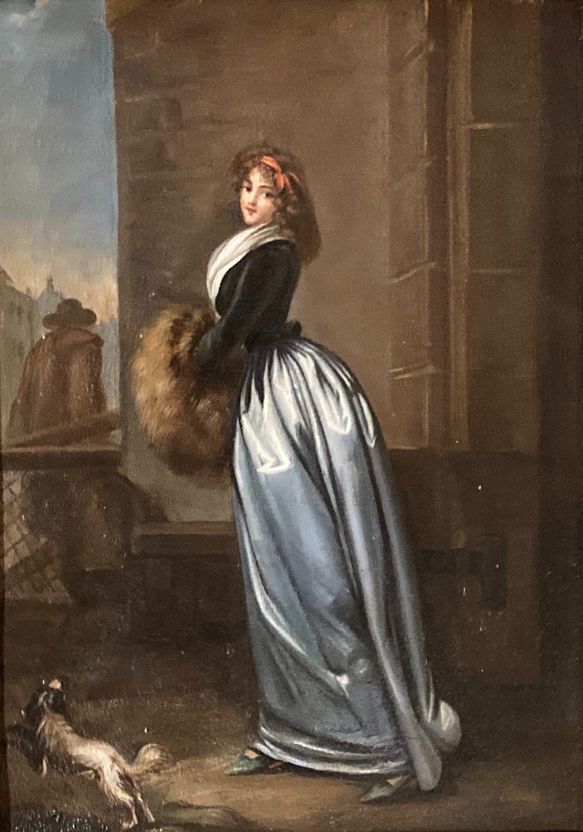 La Femme Au Manchon d'Après Louis-léopold Boilly (1761-1845) - XIXè-photo-2