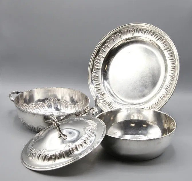 Tetard / Laignez Louis XV Style Silver Covered Vegetable Dish-photo-2