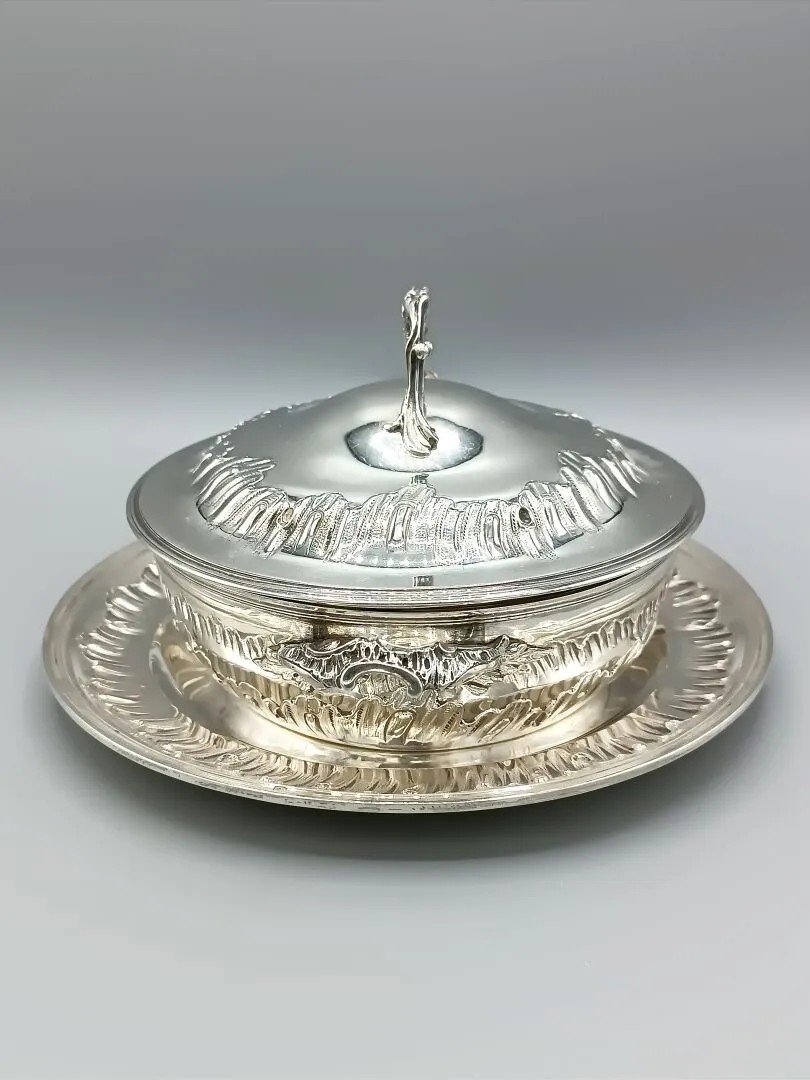 Tetard / Laignez Louis XV Style Silver Covered Vegetable Dish-photo-3