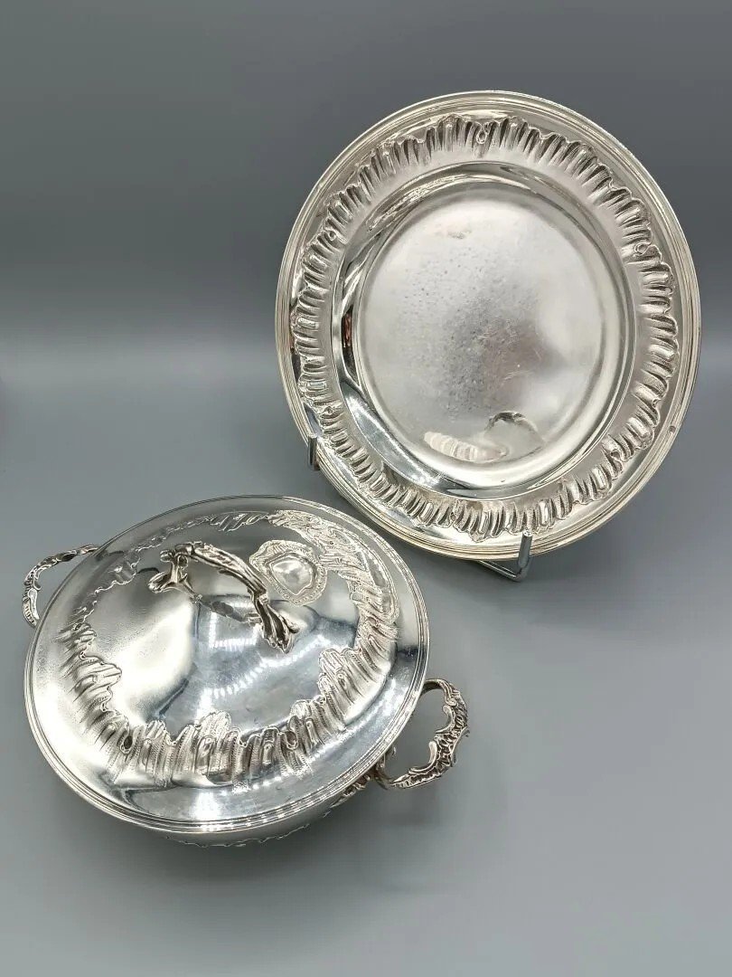 Tetard / Laignez Louis XV Style Silver Covered Vegetable Dish-photo-1