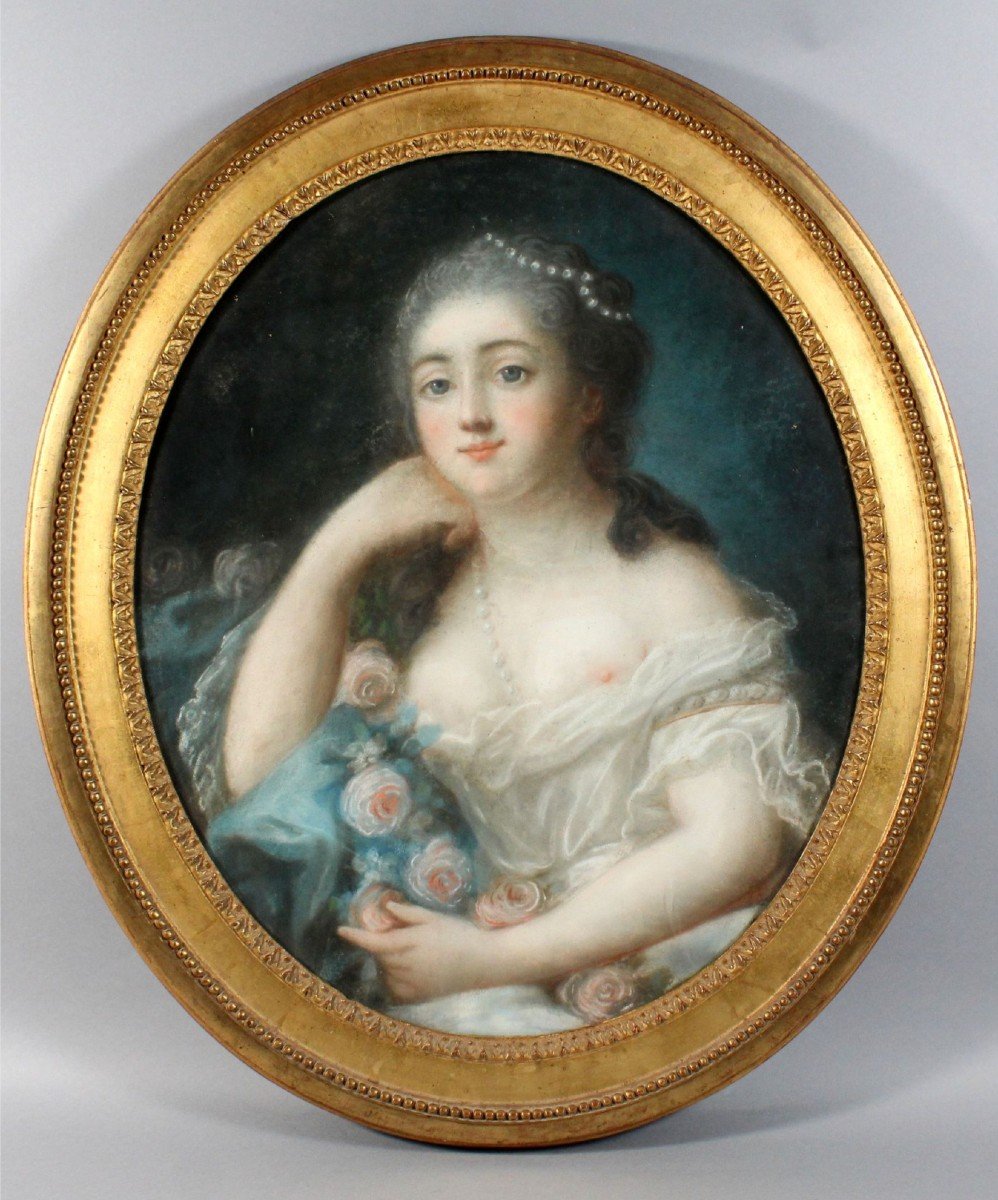 Pair Of Pastels - French School Of The 18th Century-photo-3
