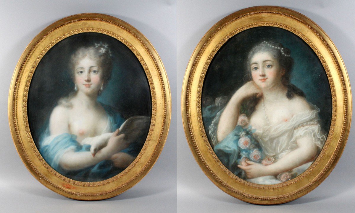 Pair Of Pastels - French School Of The 18th Century