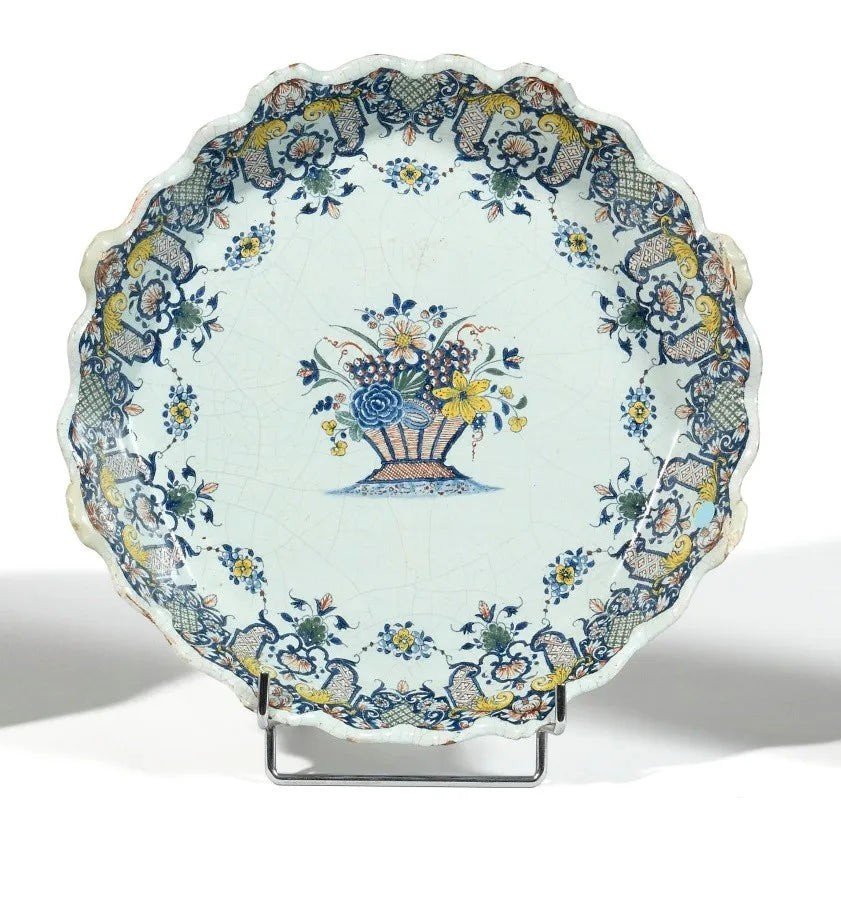 Rouen Round Plate 18th Century