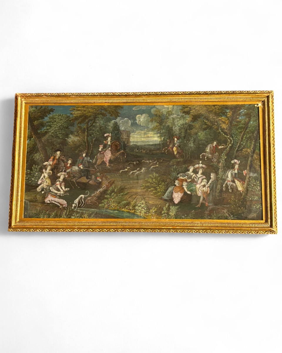 École Française du XVIIIème "Partie de chasse"