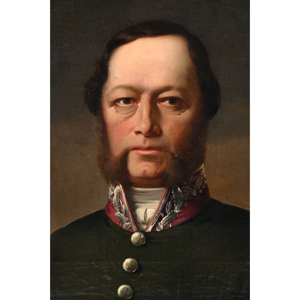 'Portrait du Consul suisse" H.160 L.130 cm Ep. XIXe-photo-2