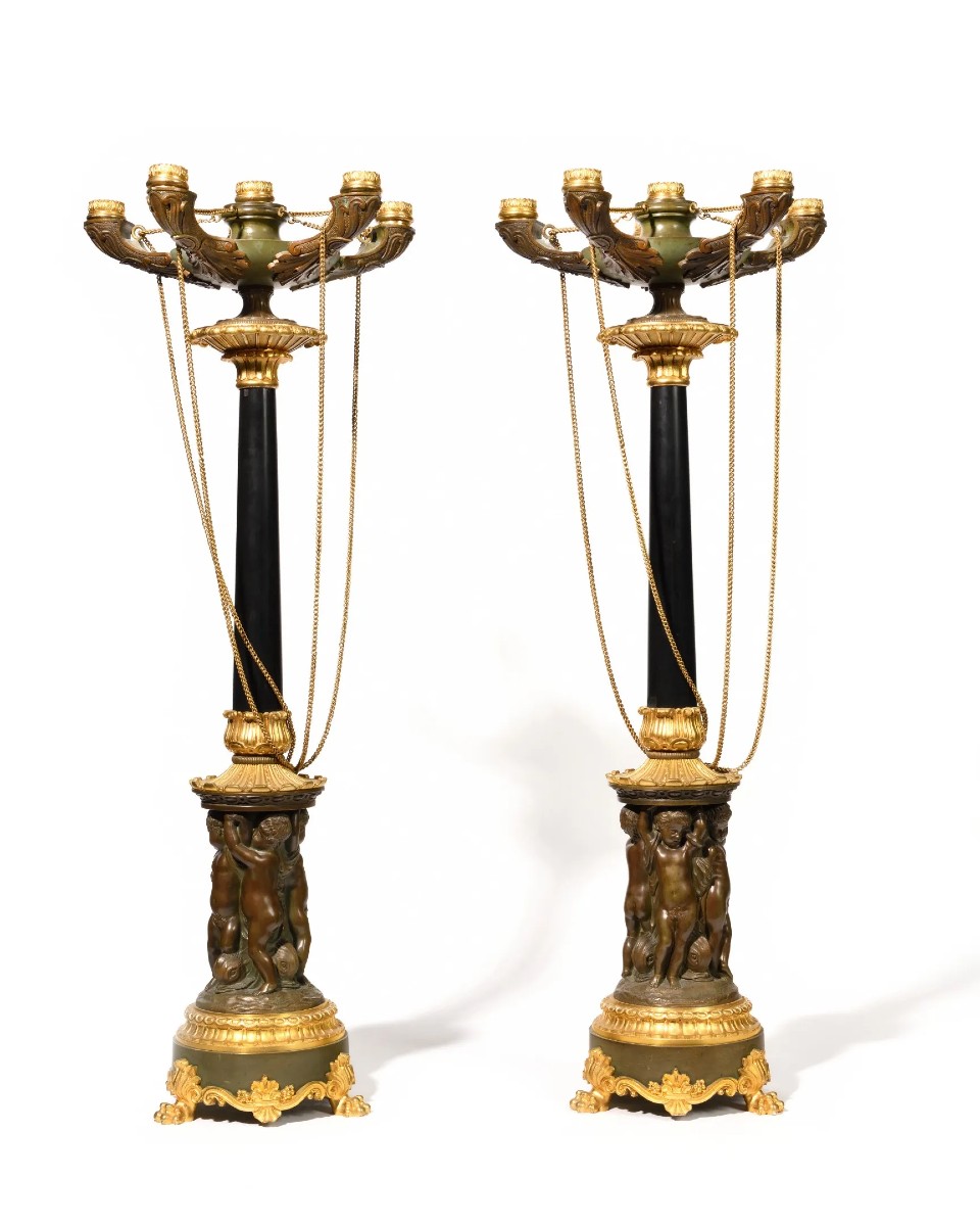 Grande paire de candélabres d'époque Louis-Philippe