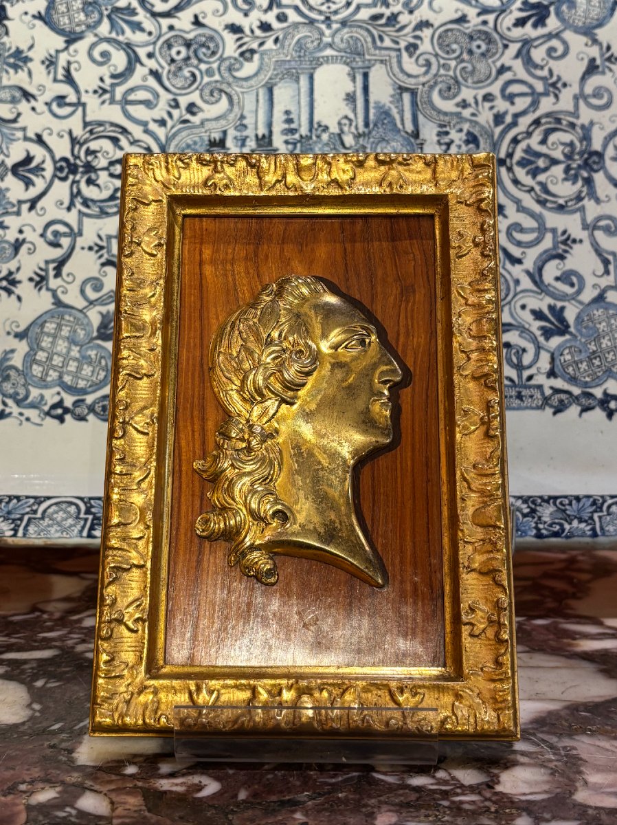 Profile Of Louis XV In Bronze, 19th Century-photo-2