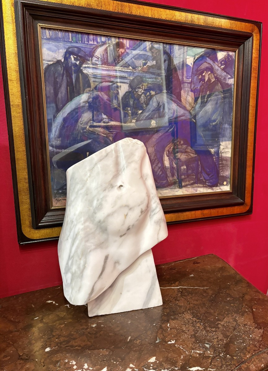 Jean‑Jacques MANCARDI (1968) - Ventre en marbre blanc