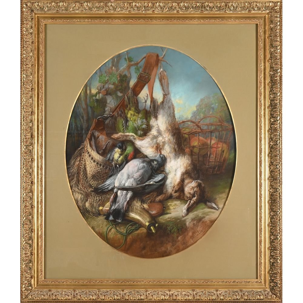 Antoine Jules Pelletier (1825-1887) "still Life With Hare"-photo-2