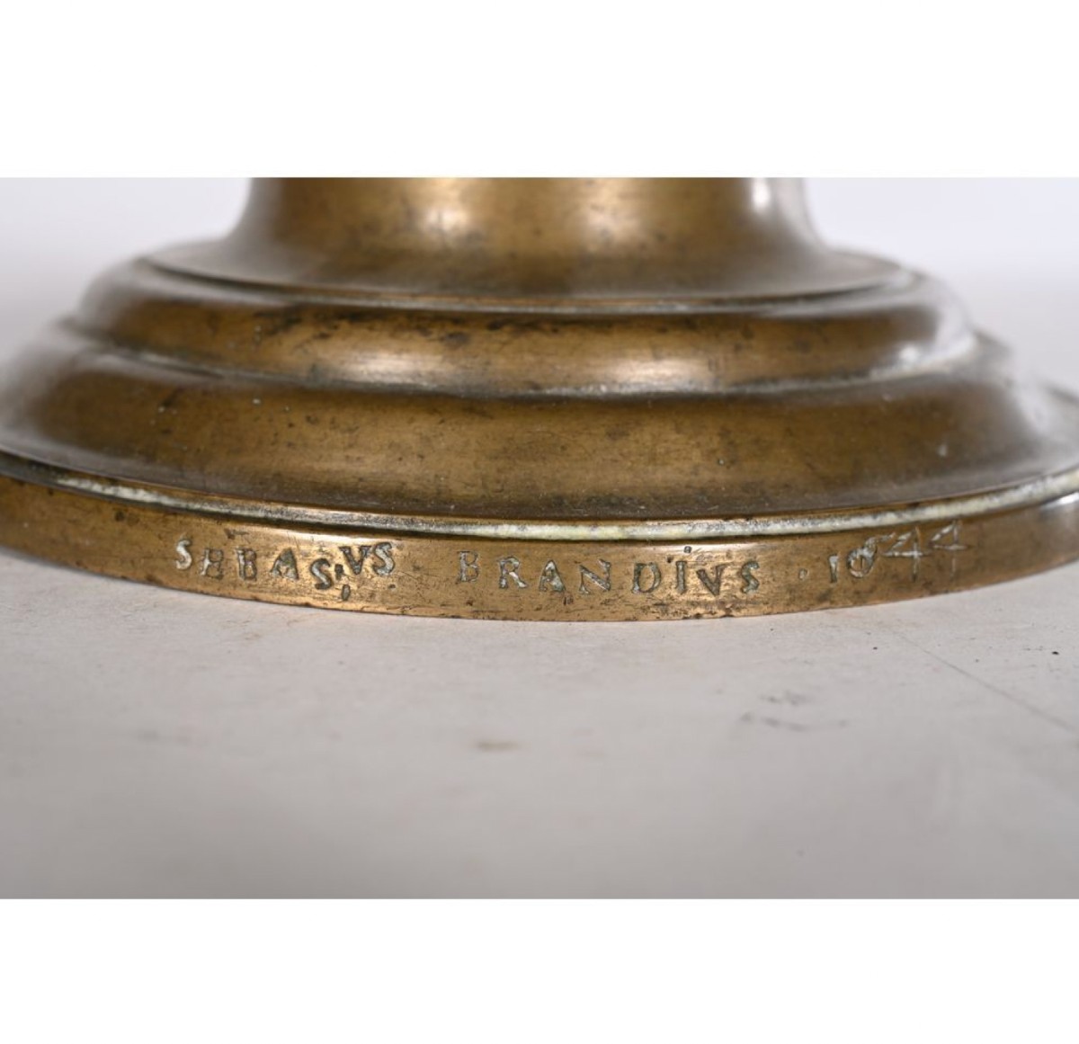 Pair Of Patinated Bronze Baluster-shaped Candlesticks, 17th Century-photo-2