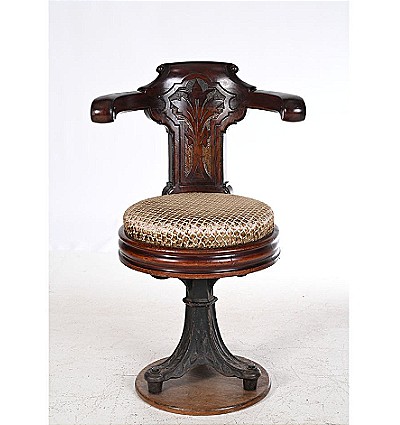 Paire de fauteuils de marine pivotants Ep. XIXe siècle-photo-2