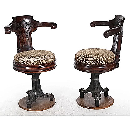 Paire de fauteuils de marine pivotants Ep. XIXe siècle